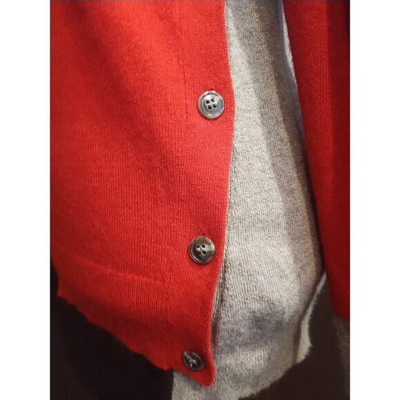 J.Crew XXS wool Rabbit Oversized sweater preppy elbow patch Red Khaki tan Tunic - Picture 3 of 8